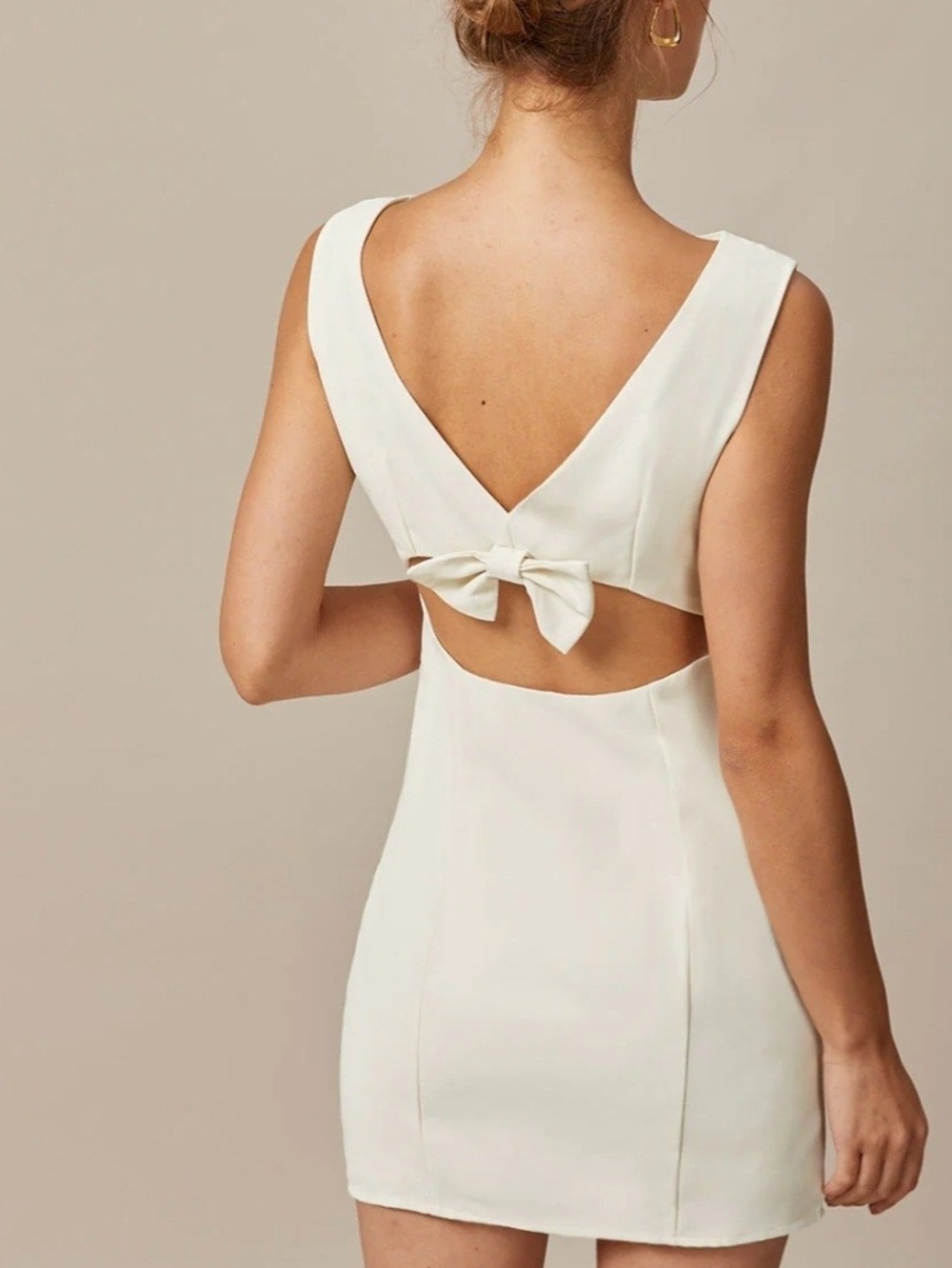 RIHOAS Cream Sleeveless Midi Sheath Dress - Picture 2 of 3